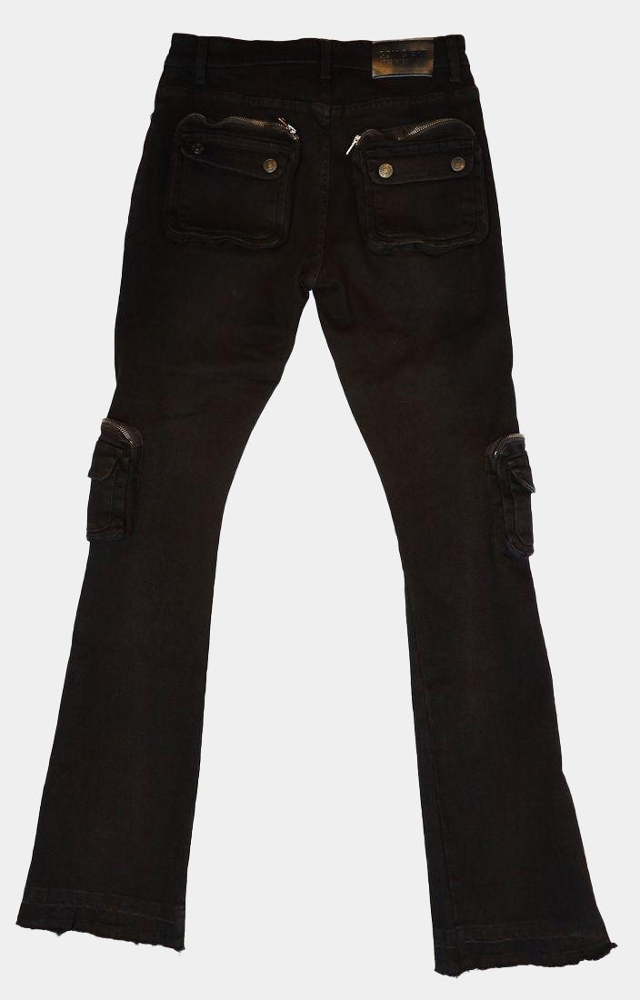 Concept Dover - Flared Jet Black Denim