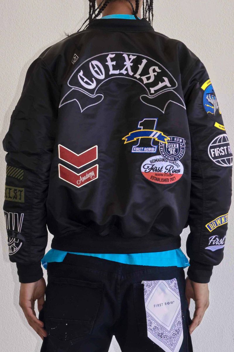 First Row Coexist Multi Patches MA-1 Jacket - Black