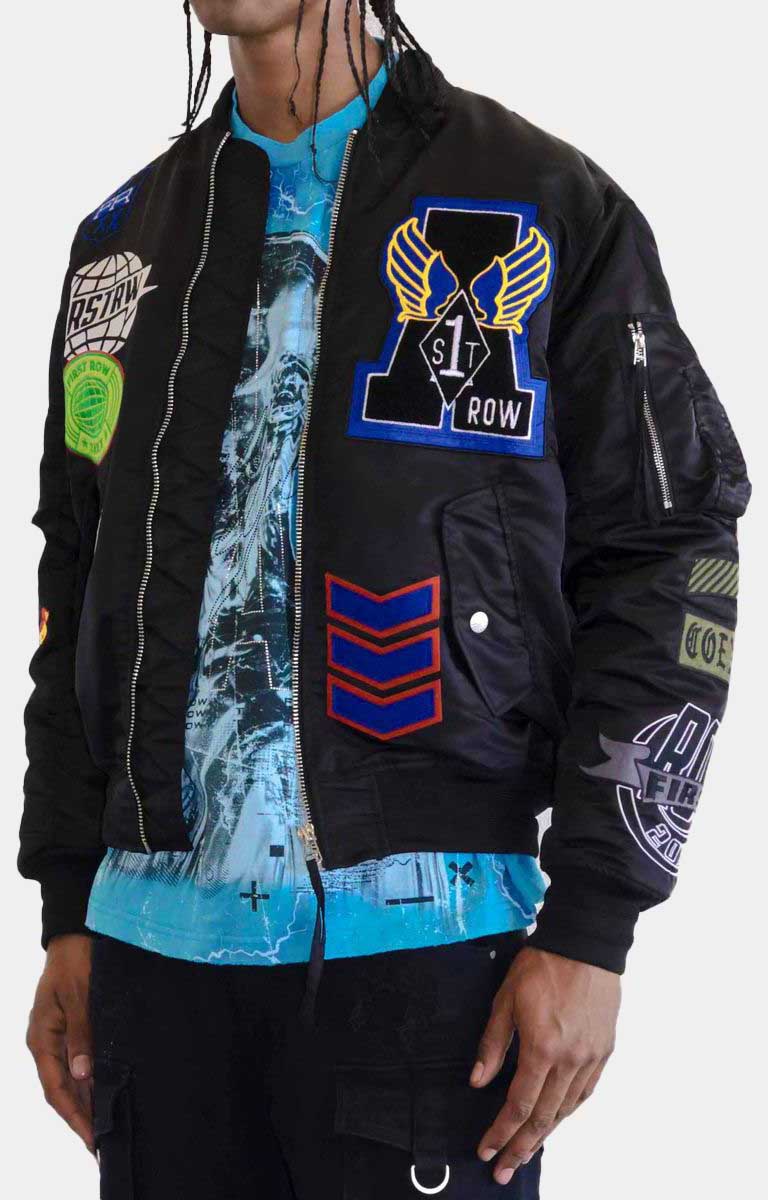 First Row Coexist Multi Patches MA-1 Jacket - Black