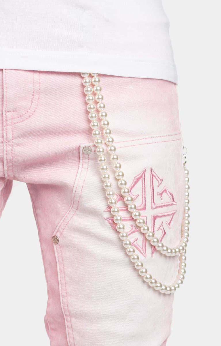 Guapi Velvet Pink Carpenter Stacked Denim