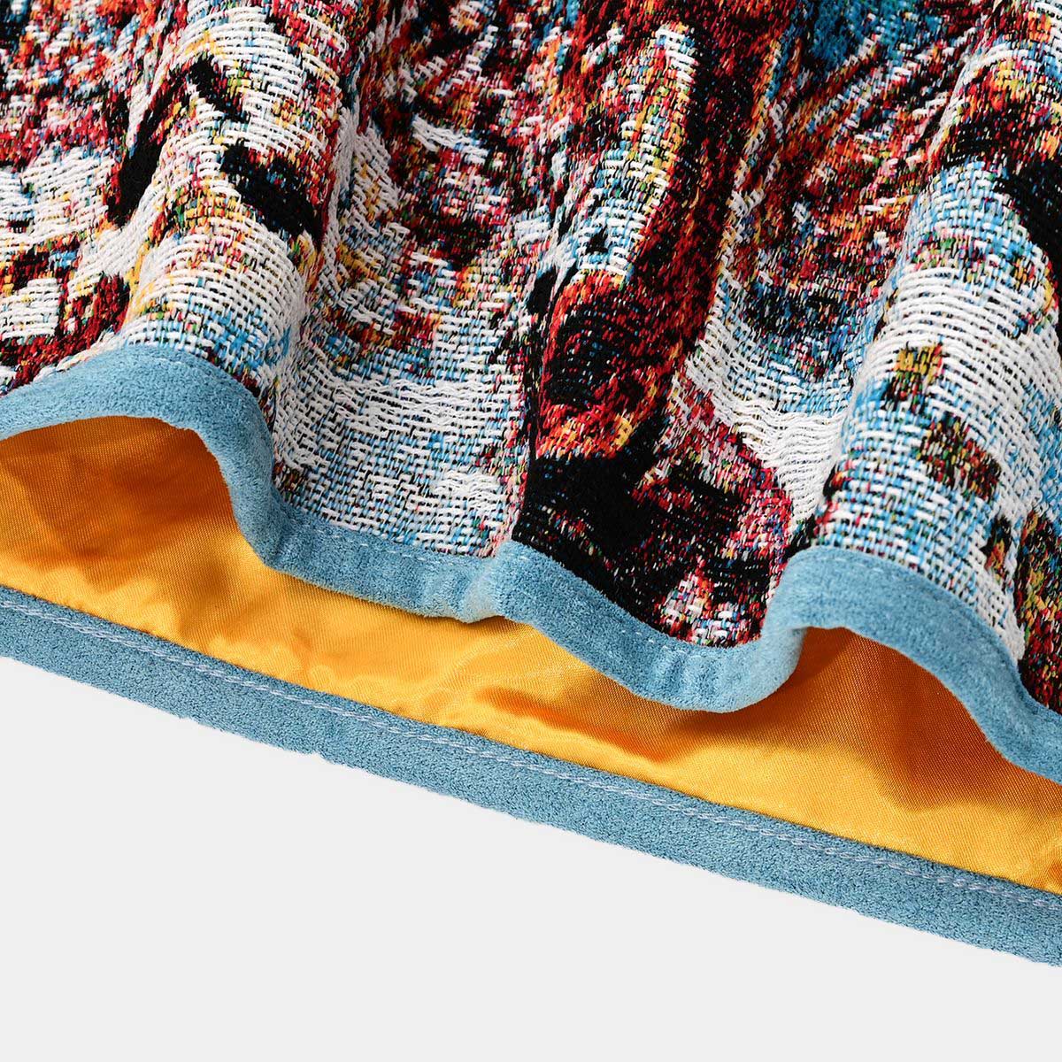 Very Rare Fatality Tapestry Art Wear Hoodie - Gray/Blue