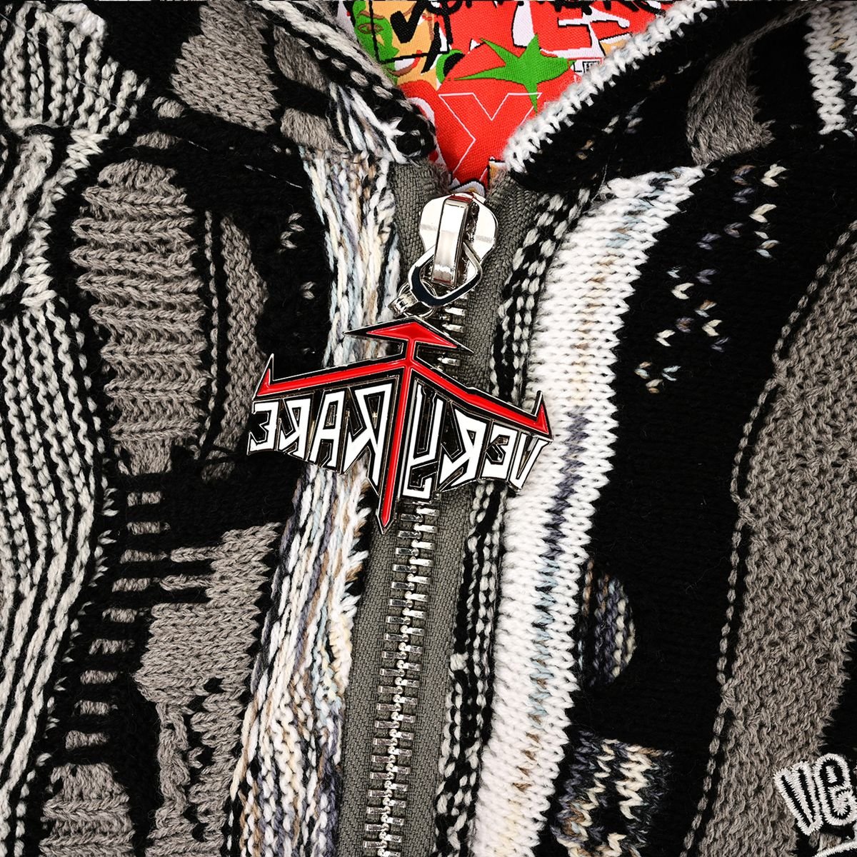 Very Rare Metallic/Mummy Tapestry Hoodie - Black/Gray
