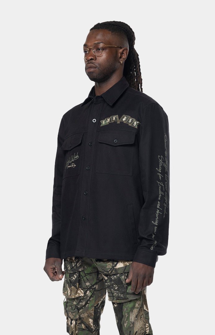 Smoke Rise Tree Camo Patch Over Shirt - Black