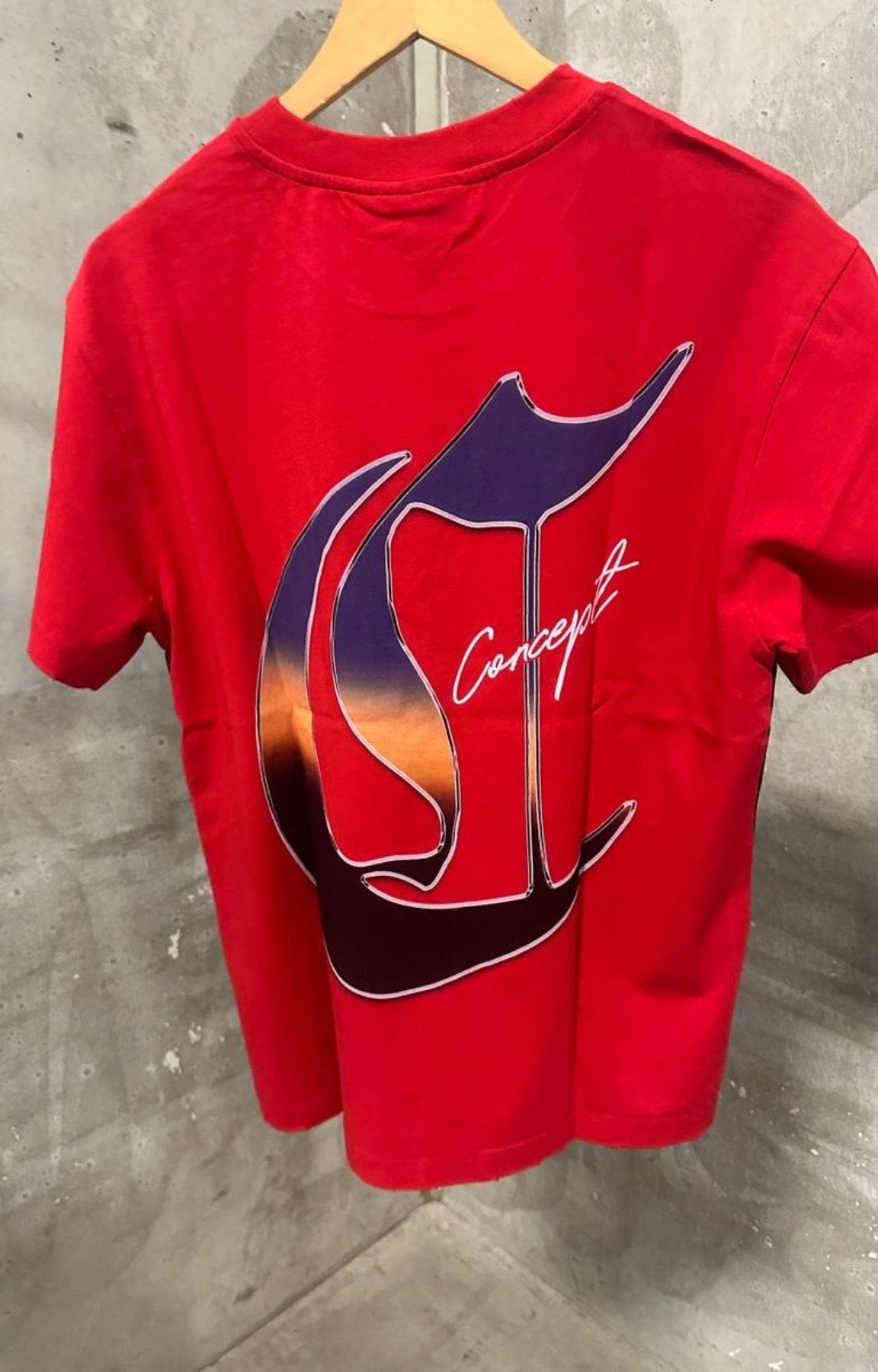 Concept Star Light Tee Red – Streetwear Graphic T-Shirt Cosmic Theme with Concept Logo at the back.