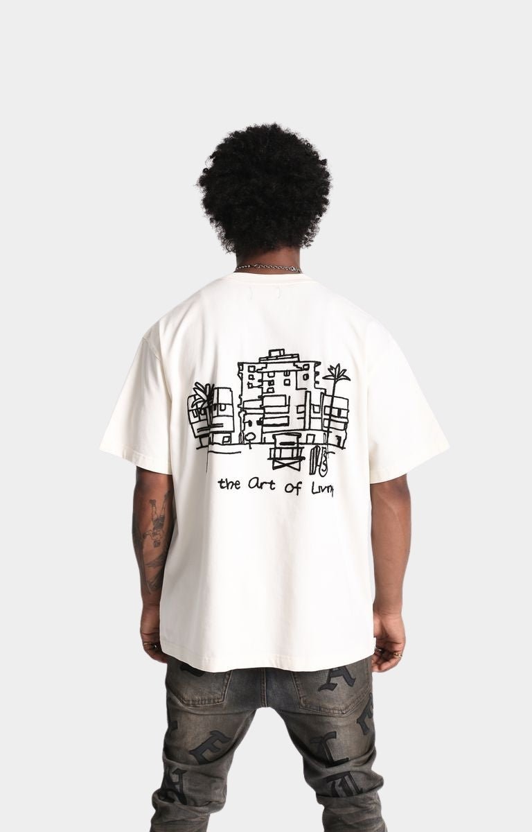 Beige colorway of Element’s Resort Doodle embroidered tee.