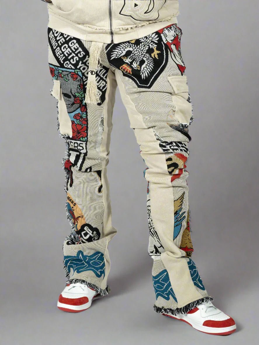 Frost Brave Heart Tapestry Stacked Pants