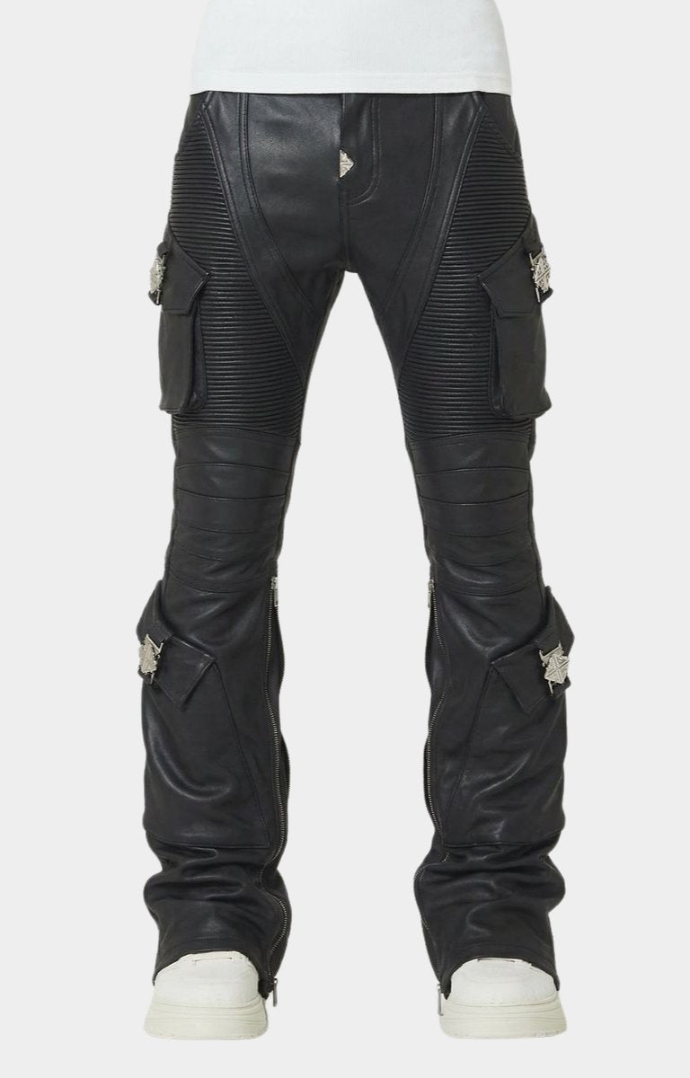 ‼️国内入手困難‼️GUAPI CARGO LEATHER PANT GUAPI Black Ops Leather Pant | Moto Cargo Stacked Pants