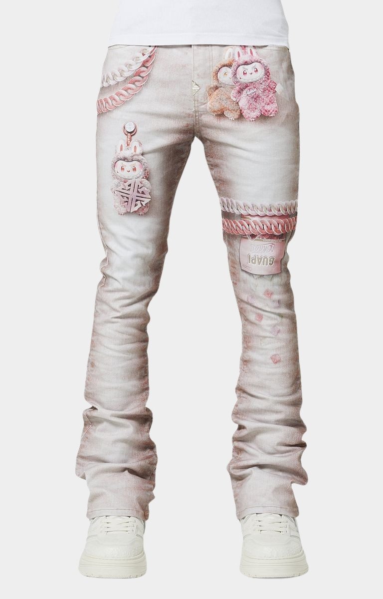 Guapi Dusty Rose Candy Riot Denim – Collector's Edition Stacked Jeans