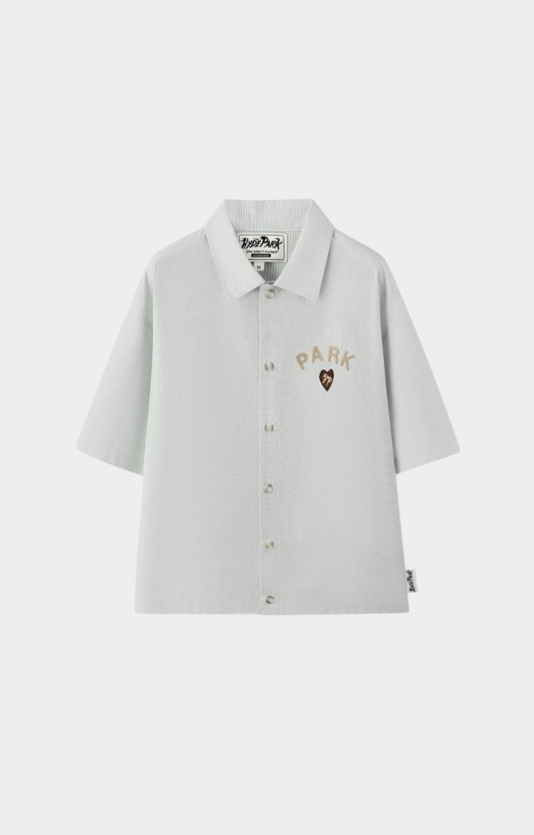 Hyde Park Casual Pin Stripe Shirt front view in black & white