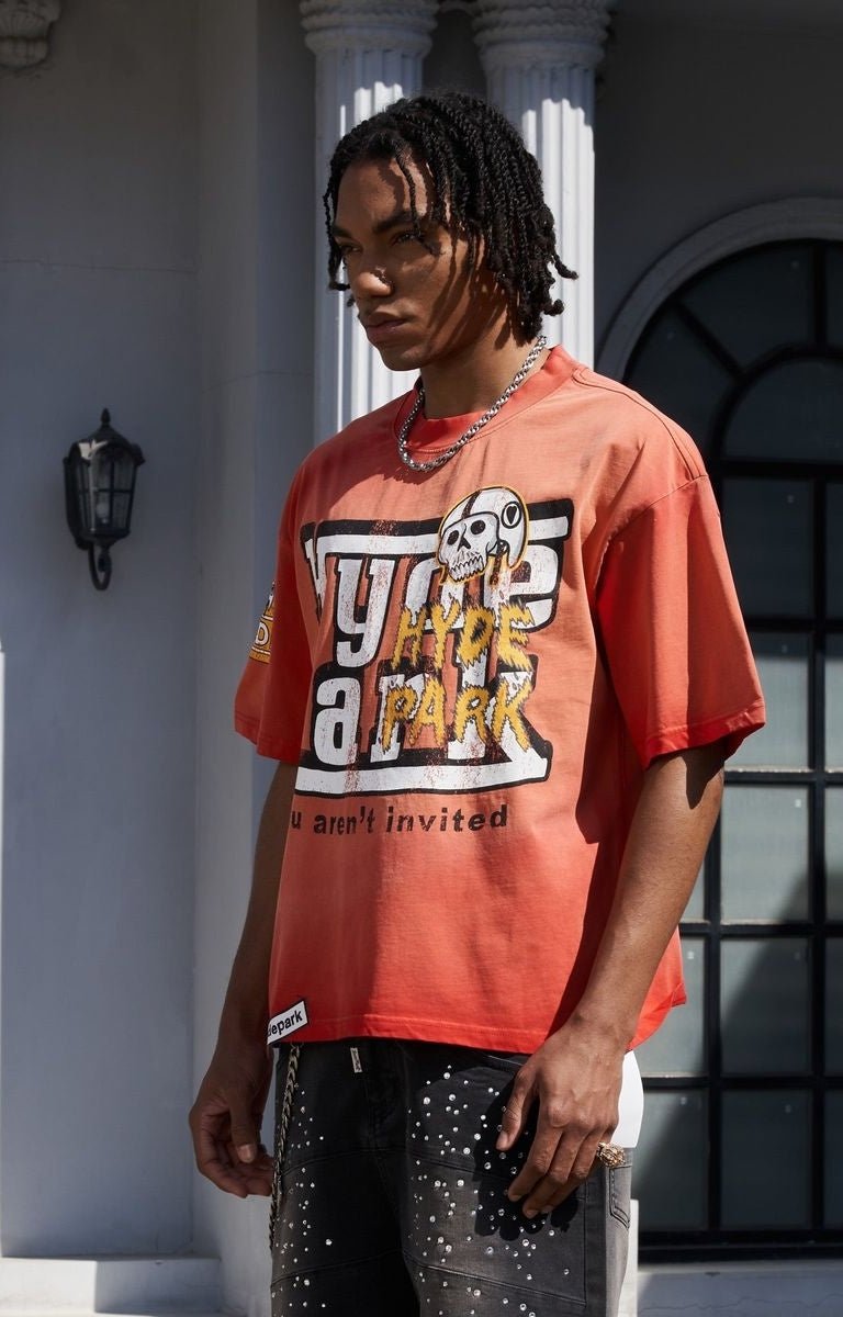 Oversized fit styling of Hyde Park Ferrari Tee red shirt.