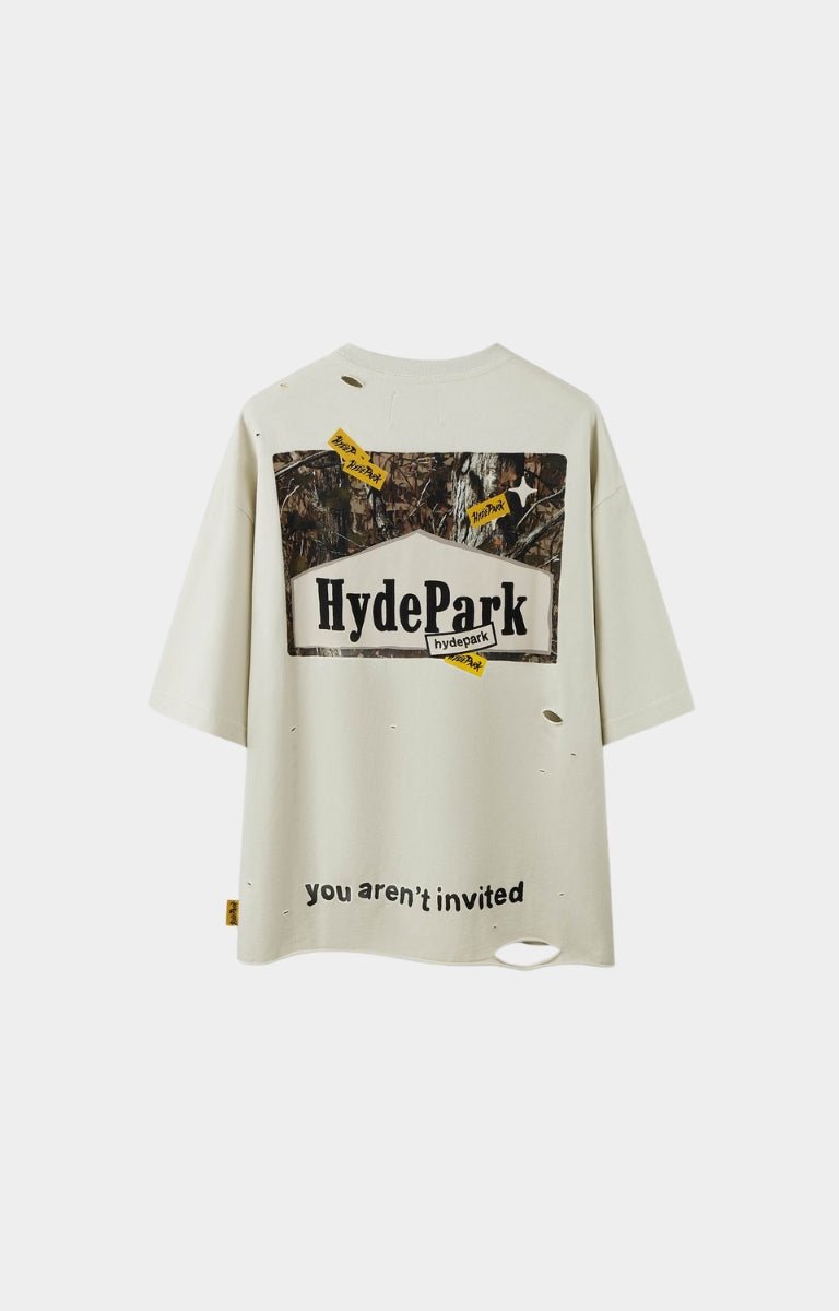 Back view of Hyde Park Forest Camo SST tee Cream