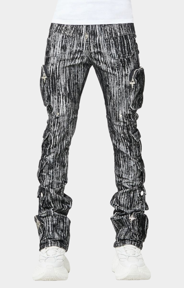 Guapi Iron Grey Cargo Denim V2 – Stacked Skinny Cargo Jeans