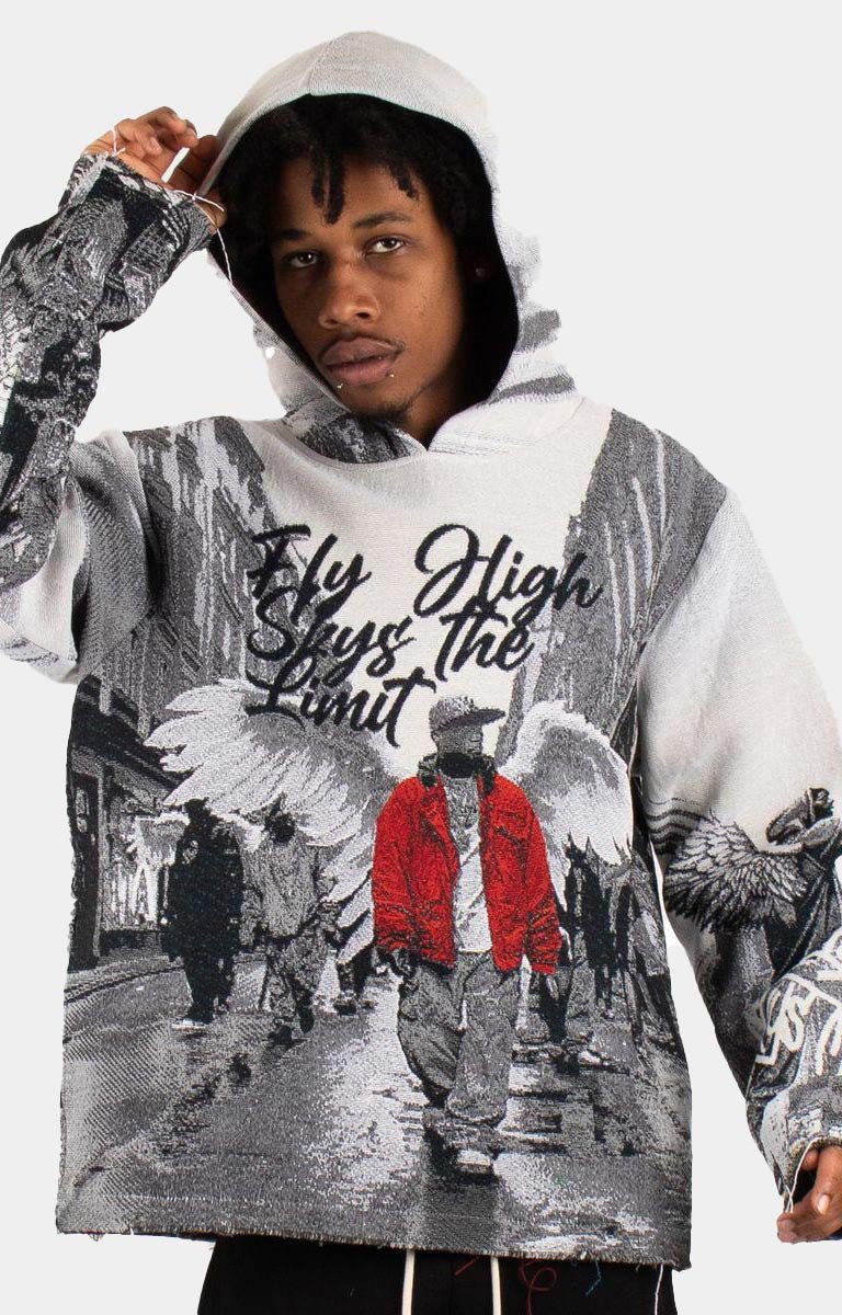 Majestik Fly High Tapestry Hoodie – Fly High Sky’s The Limit Design.