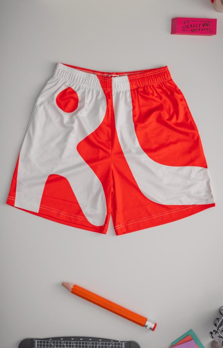 Red Letters Big RL Mesh Shorts – Red & White | Premium 220GSM Streetwear