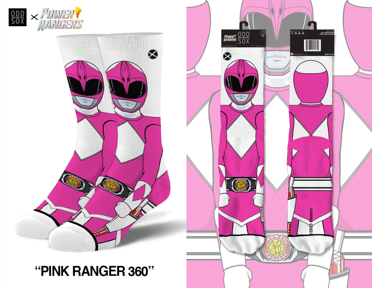Pink Ranger 360 - Mens Crew Straight Socks