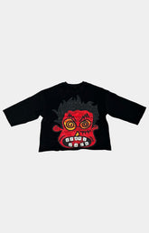 ROAD TO GLORY Crop T-Shirt - BLACK