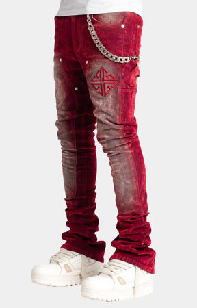 Velvet Red Carpenter Stacked Denim