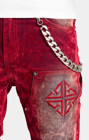Velvet Red Carpenter Stacked Denim
