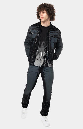 COLOR FLOCKED JEAN - DORSET BLACK