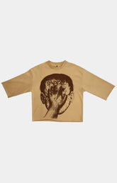 PUNCH N GRAB Crop T-Shirt - CREAM