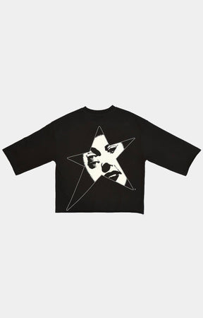 STAR Crop T-Shirt- BLACK