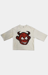 DEVIL Crop T-Shirt - WHITE/RED