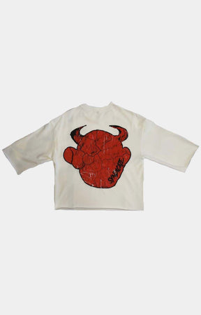 DEVIL Crop T-Shirt - WHITE/RED