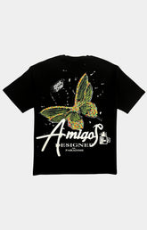 Black Label Amigos Heavy Cotton T-Shirt - Black