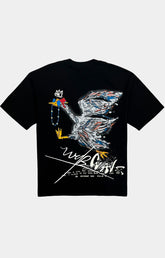 RAW BIRD CHAIN HEAVY COTTON T-SHIRT