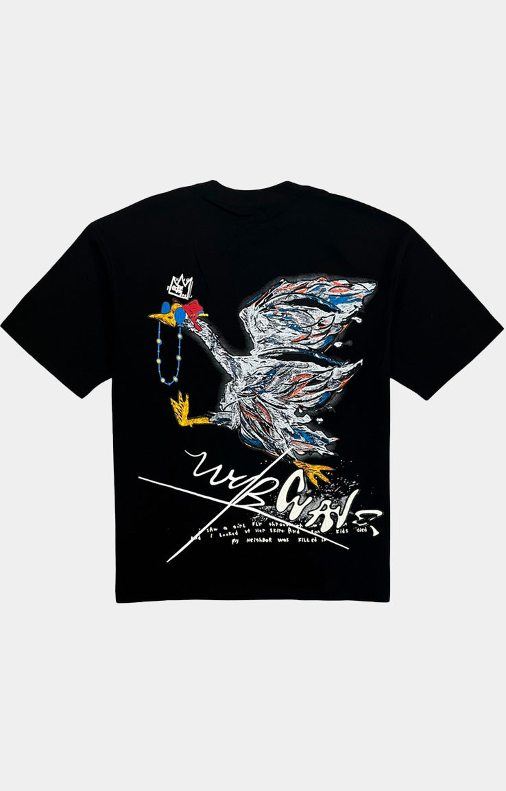 RAW BIRD CHAIN HEAVY COTTON T-SHIRT