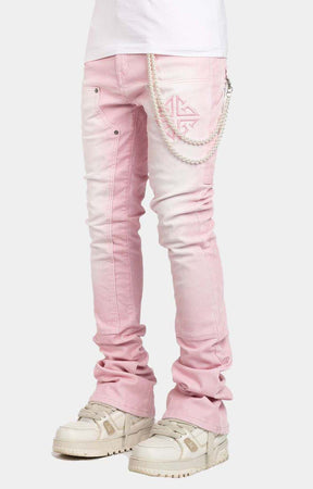 Guapi Velvet Pink Carpenter Stacked Denim