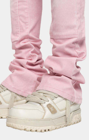 Guapi Velvet Pink Carpenter Stacked Denim