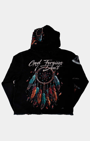 MEN'S HEAVY TAPESTRY HOODIE - BLACK