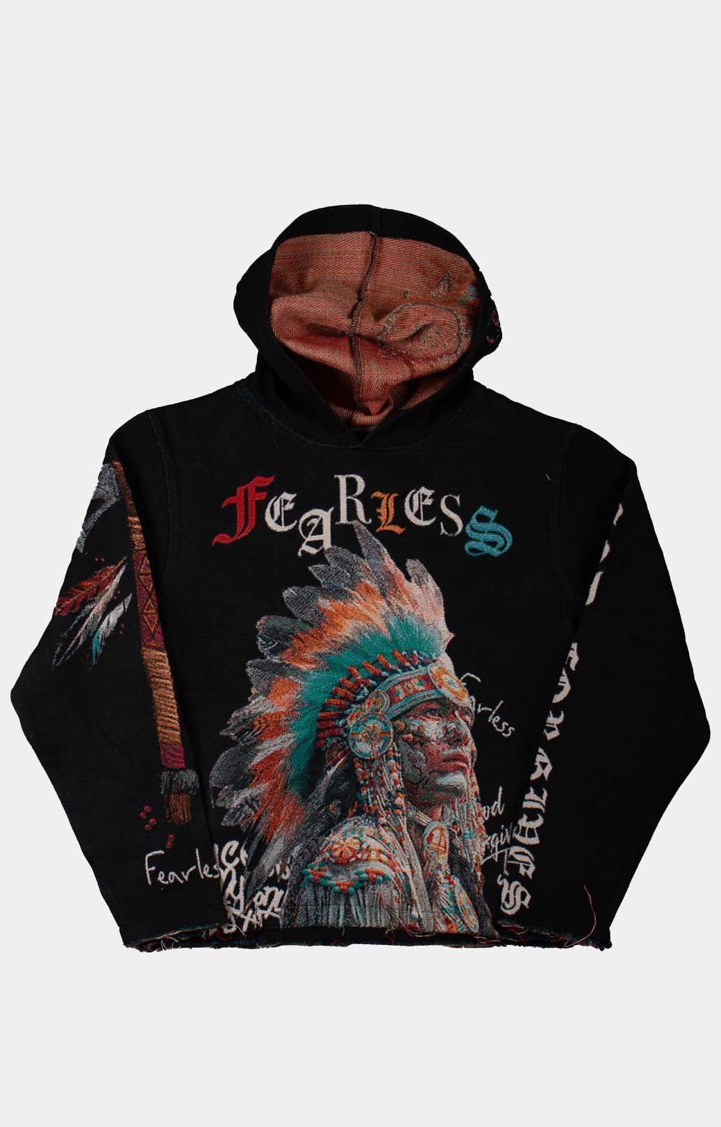 MEN'S HEAVY TAPESTRY HOODIE - BLACK