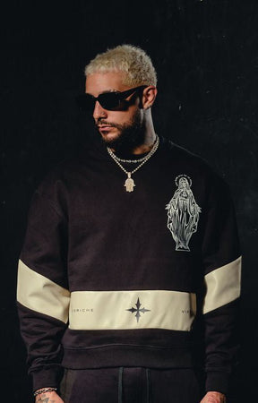Vie Riche Mary Crewneck - Black Heavyweight Premium Sweatshirt
