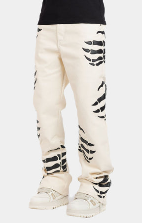 Guapi Cream Hell Dragger Leather Pant