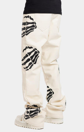 Guapi Cream Hell Dragger Leather Pant