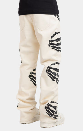 Guapi Cream Hell Dragger Leather Pant