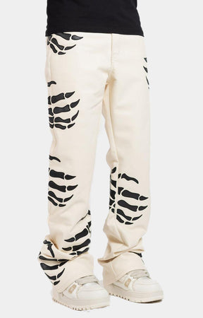 Guapi Cream Hell Dragger Leather Pant
