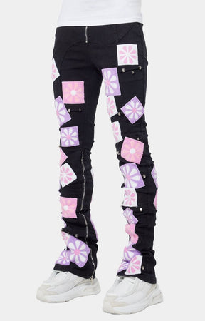 Guapi Obsidian Black Flowers Denim V2