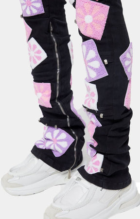 Guapi Obsidian Black Flowers Denim V2