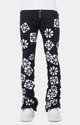 Guapi Obsidian Black Flowers Denim