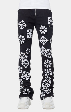 Guapi Obsidian Black Flowers Denim