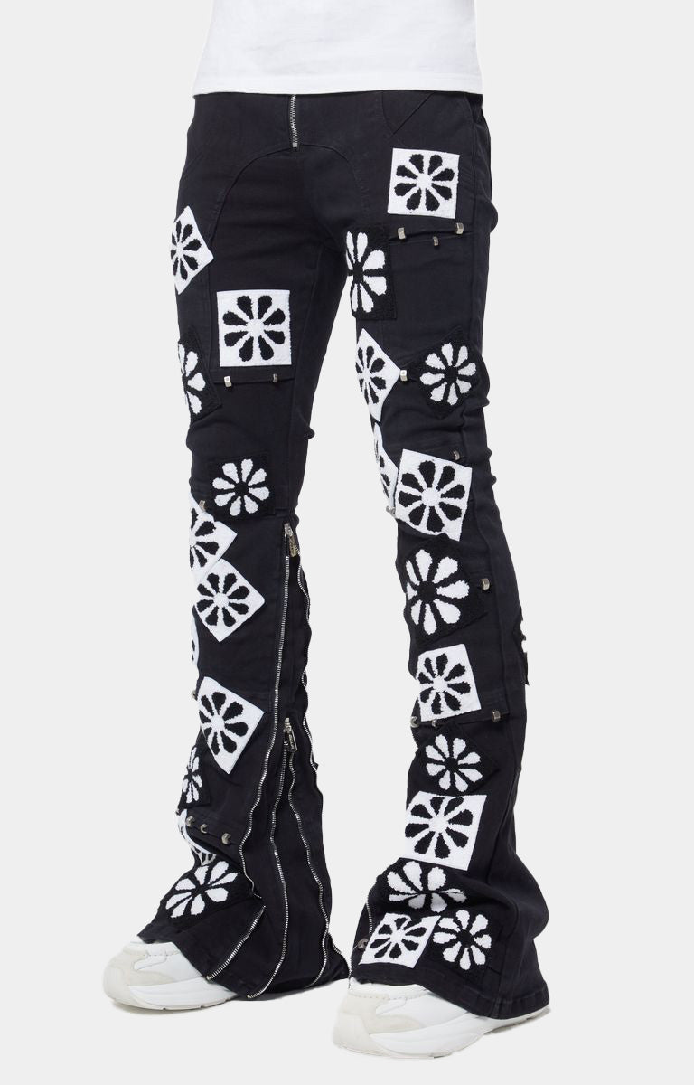 Guapi Obsidian Black Flowers Denim