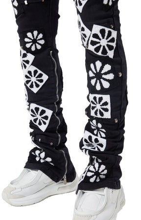 Guapi Obsidian Black Flowers Denim