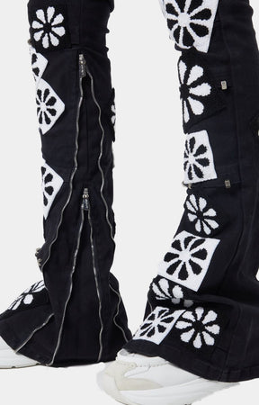 Guapi Obsidian Black Flowers Denim