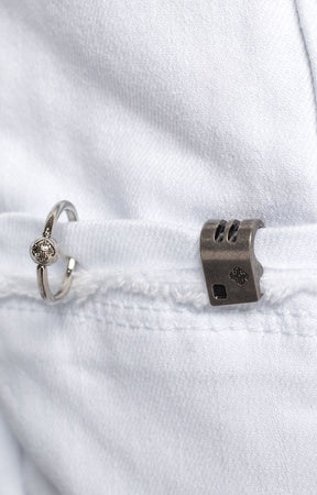 Guapi Ghost White Stacked Piercing Denim