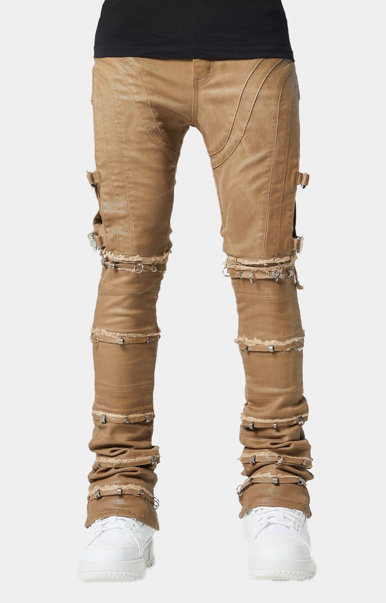 Guapi Mud Brown Waxed Convertible Denim