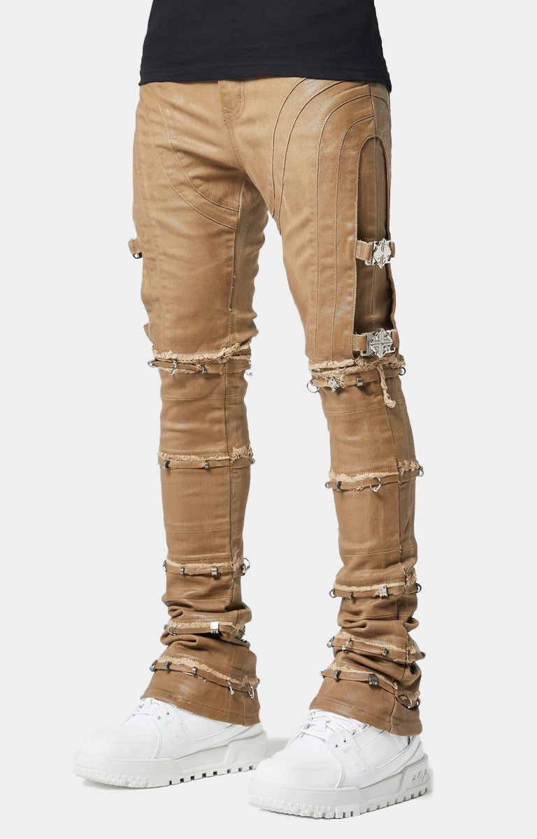 Guapi Mud Brown Waxed Convertible Denim