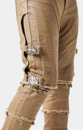 Guapi Mud Brown Waxed Convertible Denim